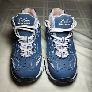 Skecher D'Lites lite blue and pink. Like new